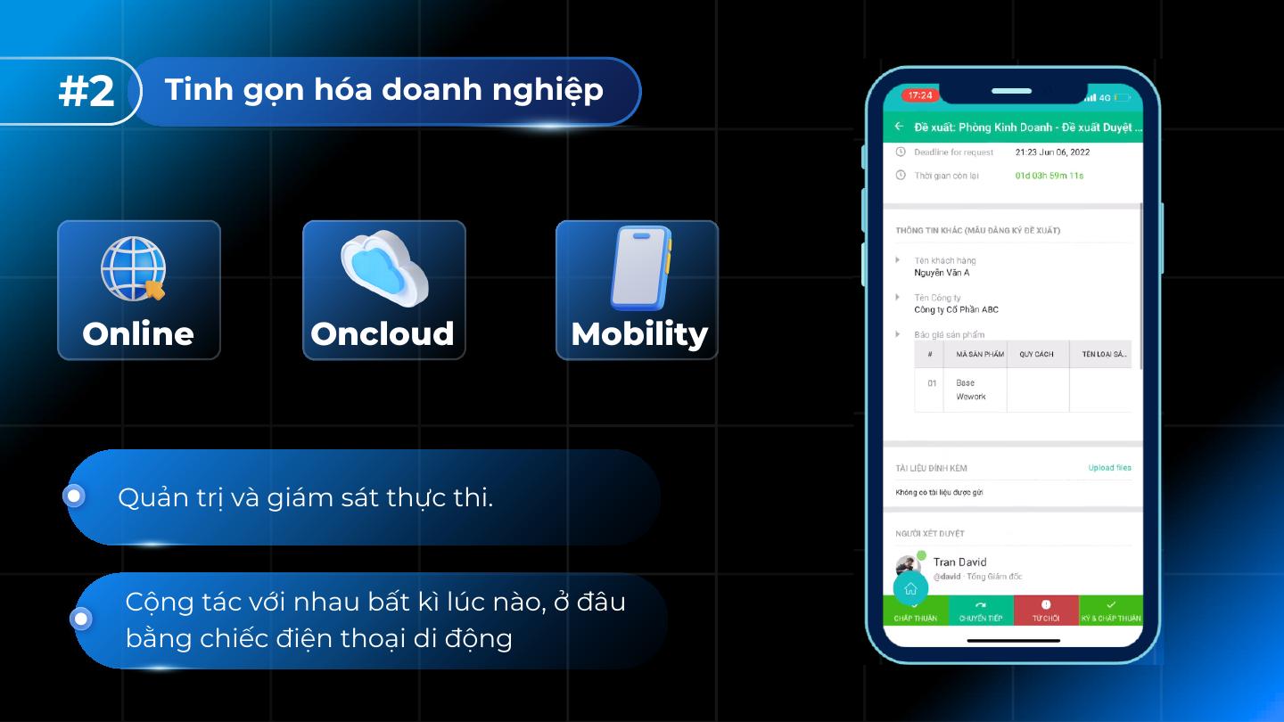 Tinh gọn: Online, Oncloud, Mobility