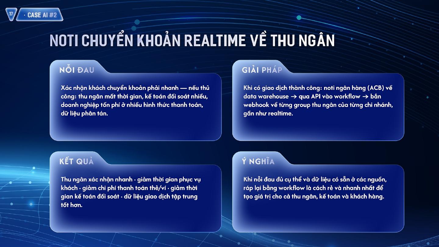 Thực tế noti chuyển khoản realtime về thu ngân nhà hàng Thái Mậu